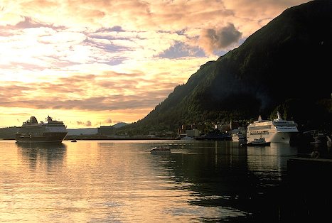 En Juneau (Alaska) podremos disfrutar de hermosos anocheceres como este ALASKA CRUCEROS JUNEAU OFERTAS DESCUENTOS